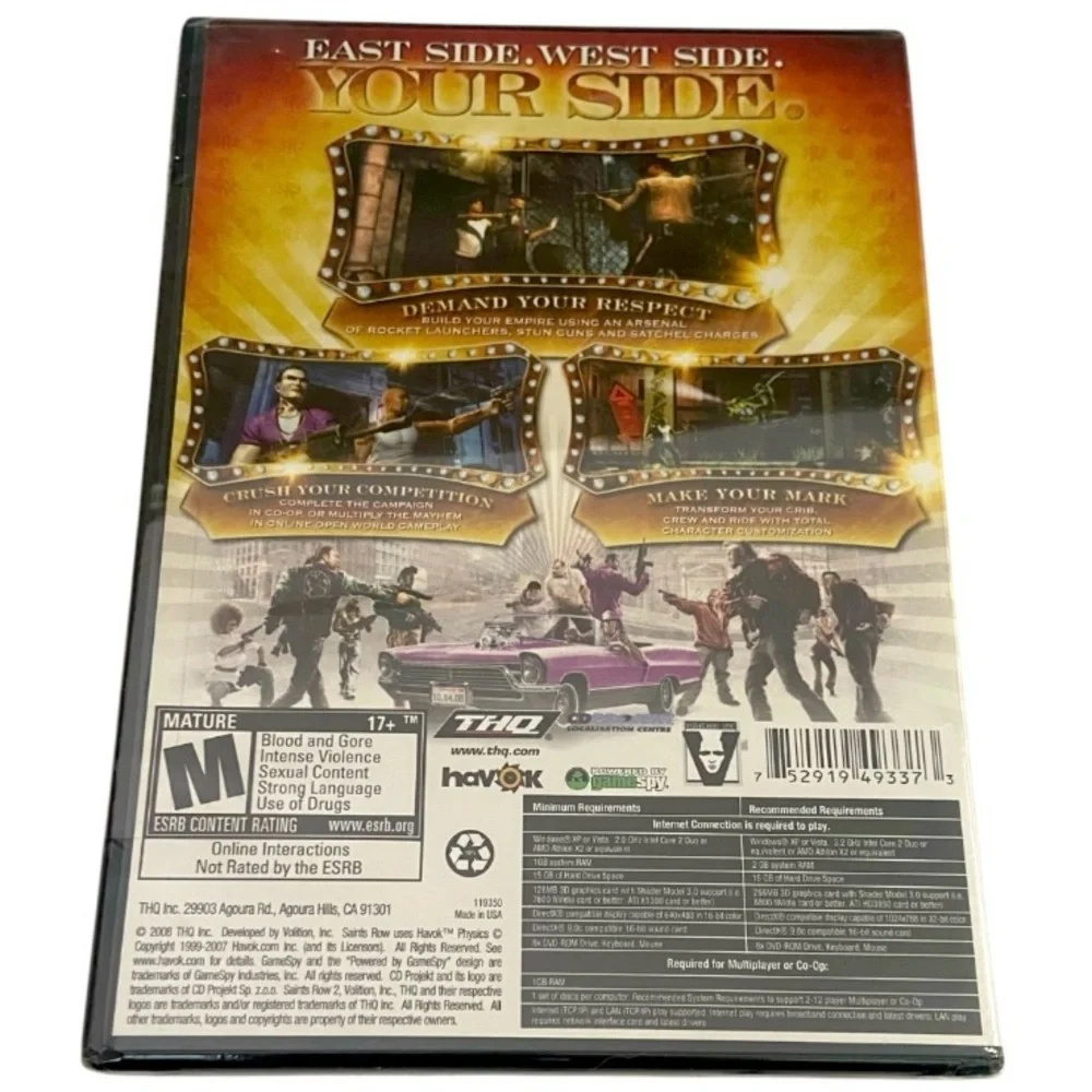 Saints Row 2 PC DVD Rom New Sealed Rare Physical Disc‎ Game